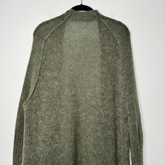 Free People Santa Cruz Long Alpaca Blend Cardigan Olive Green XS - Picture 7 of 9